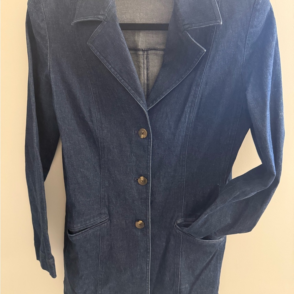 Women's Ellen Tracy Blazer Denim Jacket Size 10 Petite